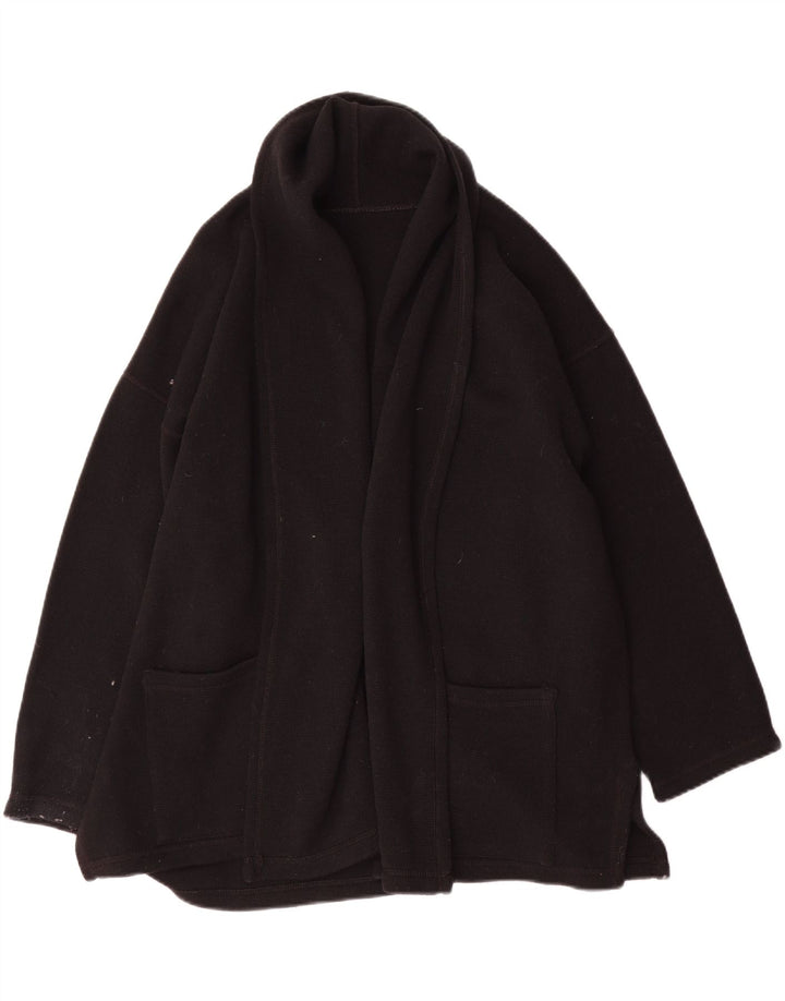 Vintage γυναικείο oversized ζακέτα πουλόβερ UK 14 μεσαίο μαύρο μαλλί