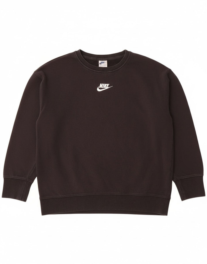 NIKE Womens Sweatshirt Jumper UK 16 Large Black Cotton