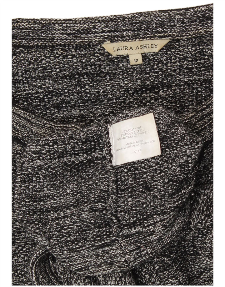 Laura Ashley Γυναικείο Open Bolero Jumper UK 12 μεσαίο γκρι βαμβακερό