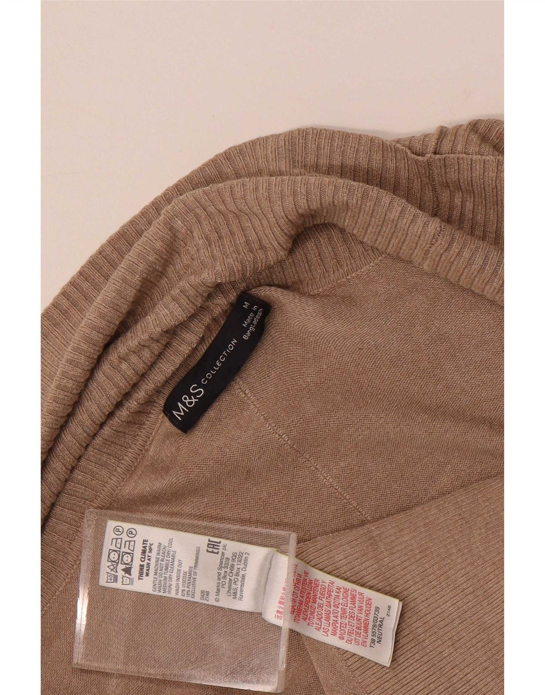 Marks & Spencer Γυναικείο Longline ανοιχτό πουλόβερ ζακέτα UK 14 Μεσαίο καφέ