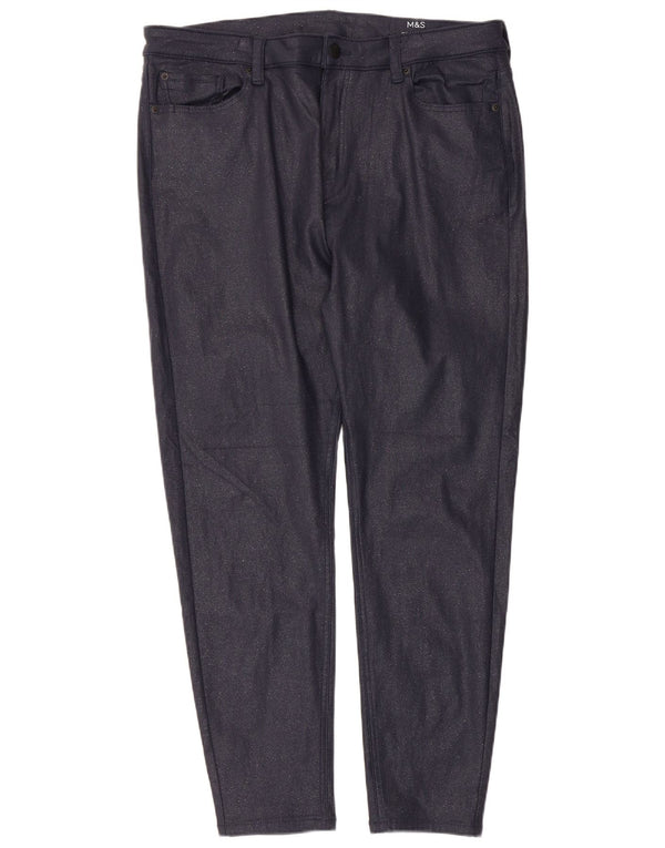 Marks & Spencer Γυναικείο Ivy Casual Παντελόνι UK 20 2XL W36 L27 Navy Blue