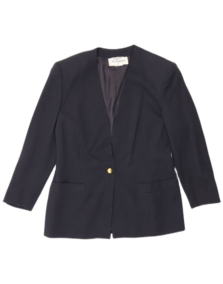 Les Copains Γυναικείο σακάκι με 1 κουμπί UK 14 Medium Navy Blue