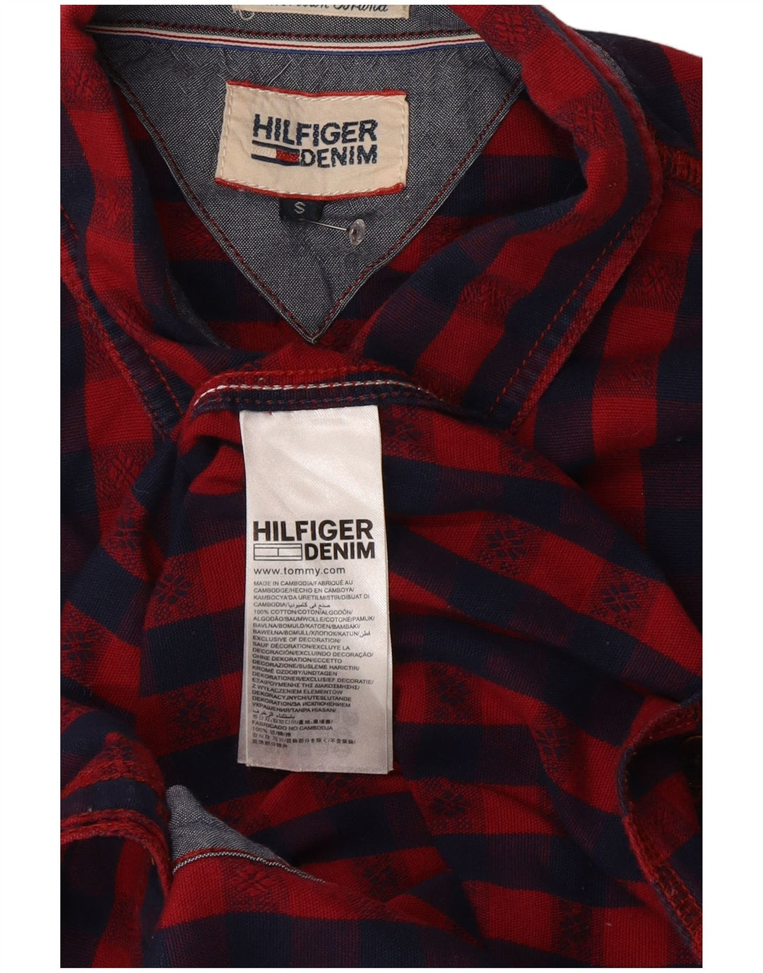 Tommy Hilfiger Ανδρικό πουκάμισο με κανονική εφαρμογή, μικρό κόκκινο βαμβακερό