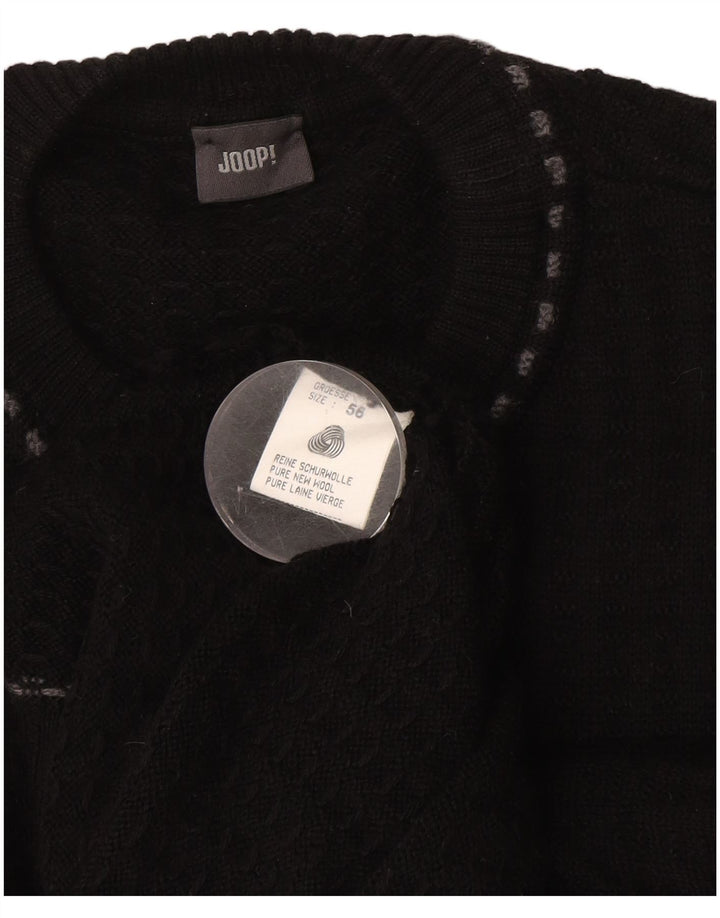 Joop Ανδρικό πουλόβερ με λαιμόκοψη EU 56 XL μαύρο μάλλινο