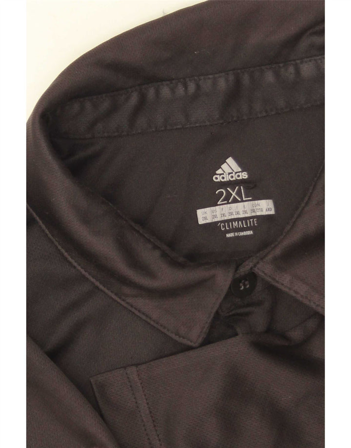 Ανδρικό πουκάμισο Adidas Climalite Polo 2XL Μαύρο