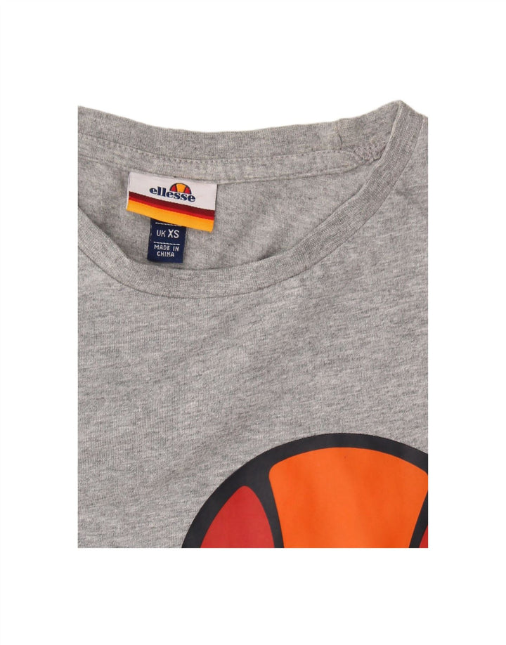 ELLESSE Mens Graphic T-Shirt Top XS Grey Cotton