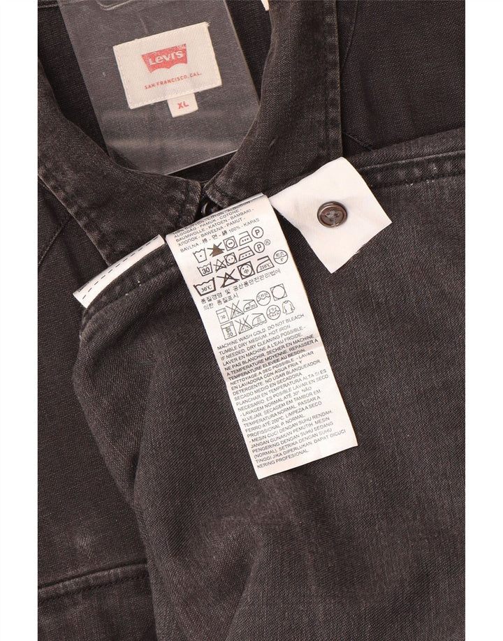Ανδρικό τζιν πουκάμισο Levi's XL μαύρο βαμβακερό