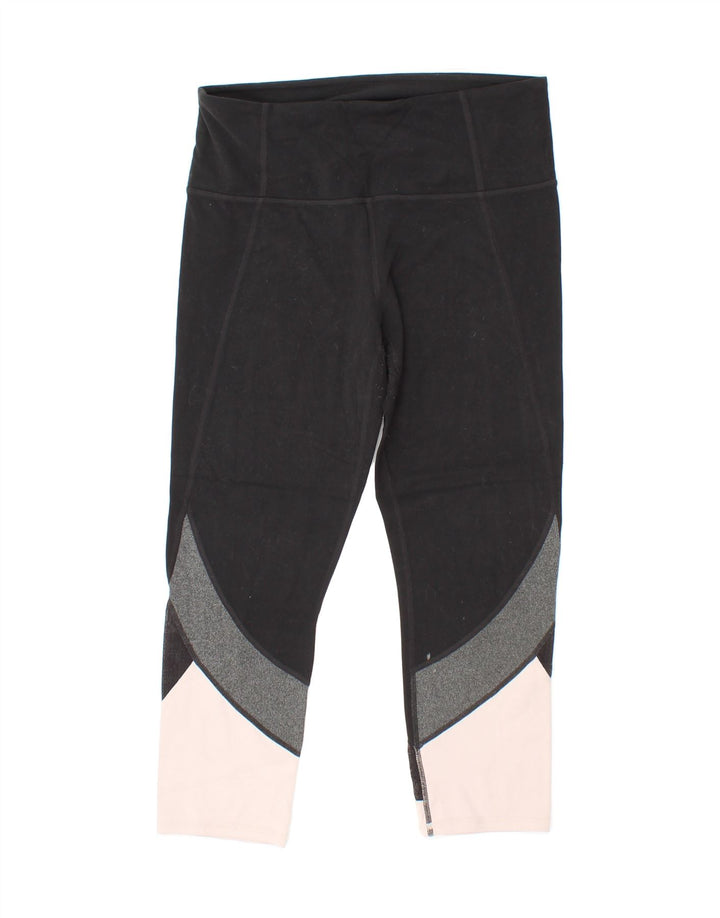 ATHLETA Womens Capri Leggings UK 14 Medium Black Colourblock Nylon Vintage Athleta and Second-Hand Athleta from Messina Hembry 