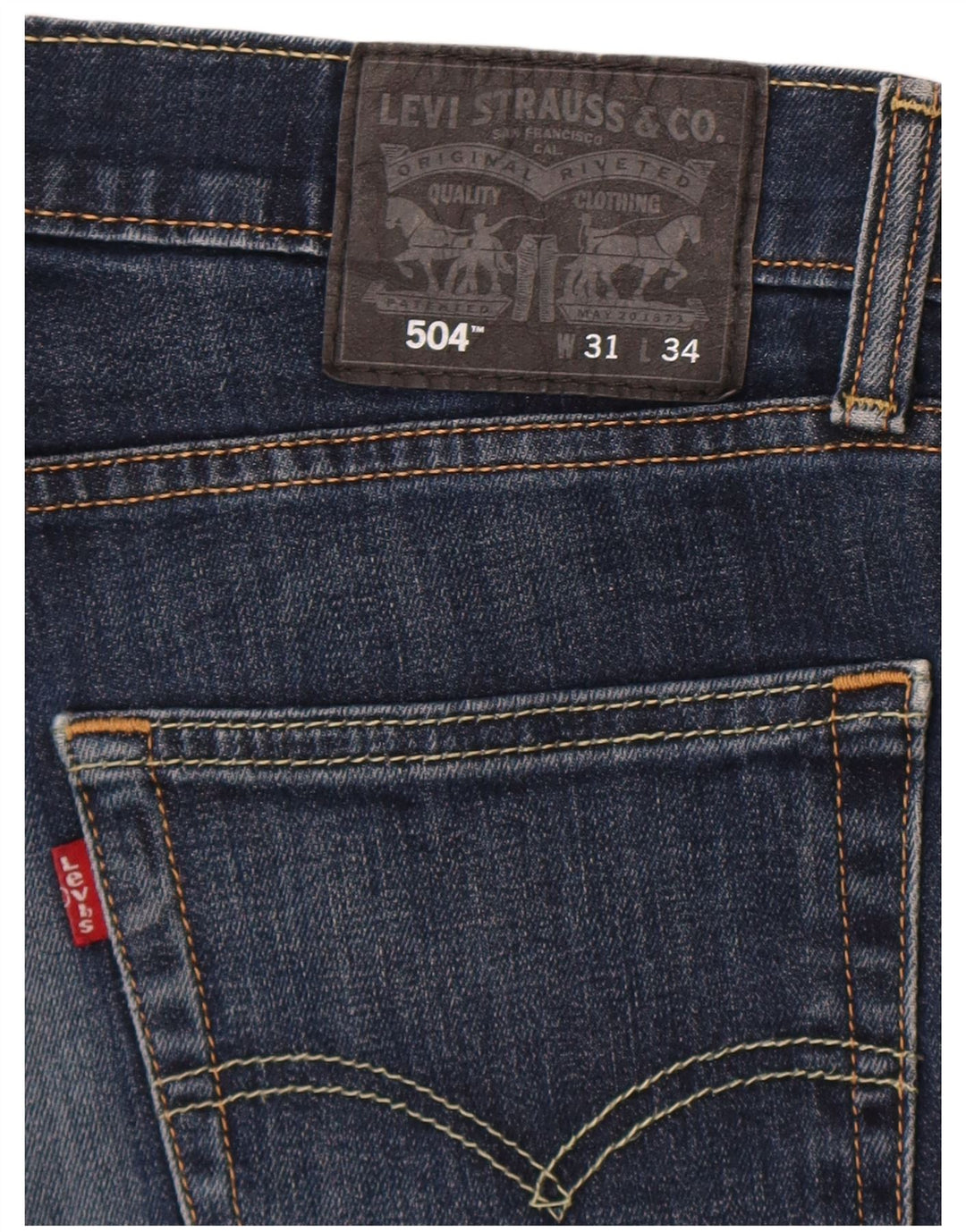 Levi's Mens 504 Straight Jeans W31 L29 Navy Blue