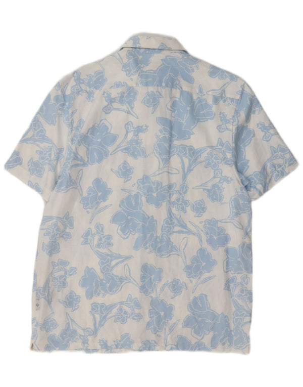 Ted Baker Ανδρικό κοντομάνικο πουκάμισο Μέγεθος 3 Medium Blue Floral Lyocell