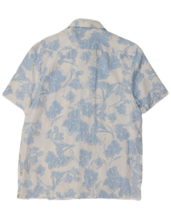 Ted Baker Ανδρικό κοντομάνικο πουκάμισο Μέγεθος 3 Medium Blue Floral Lyocell