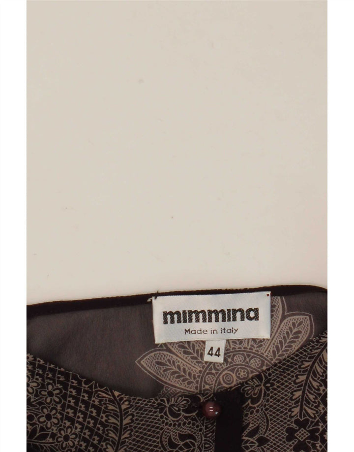 MIMMINA Γυναικεία Πουκάμισο See Through Μπλούζα IT 44 Medium Black Floral
