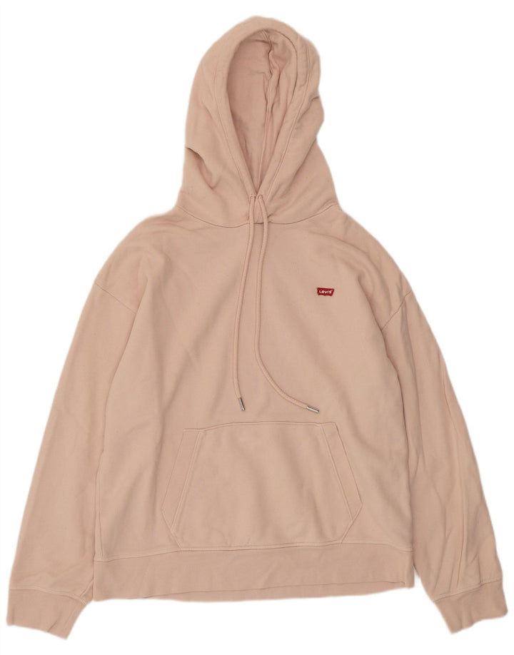 LEVI'S Γυναικείο Hoodie Jumper UK 14 Medium Pink Βαμβακερό