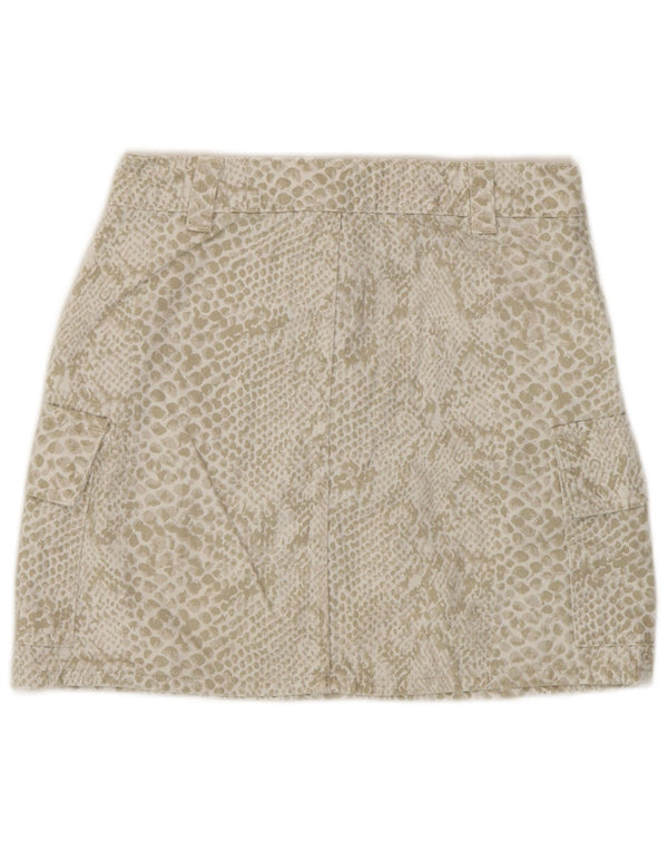 Topshop Γυναικεία Cargo Φούστα UK 8 Small W26 Beige Animal print βαμβακερό