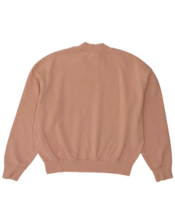 Champion Womens Crop Oversized Φούτερ Jumper UK 14 Medium Pink Cotton