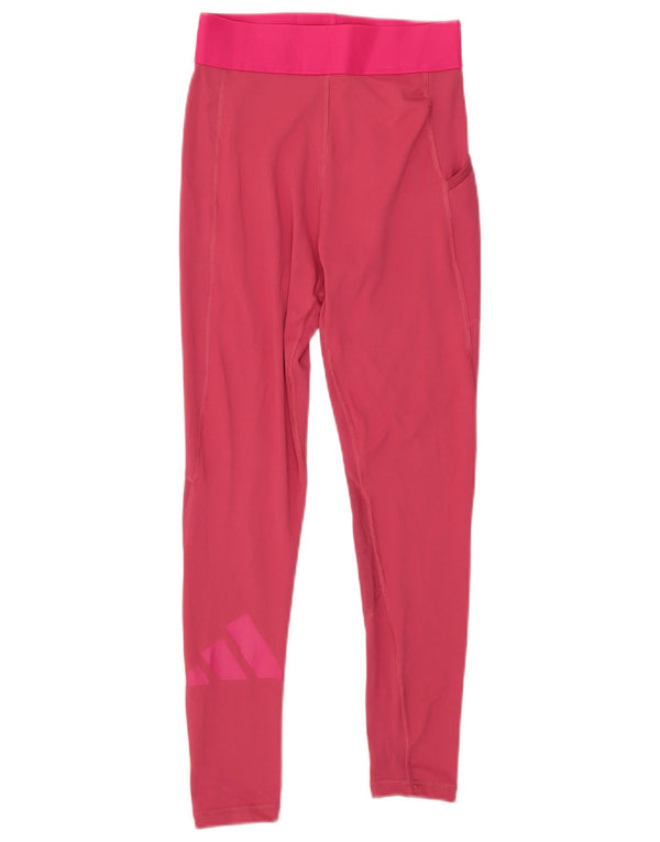 Adidas Γυναικεία γραφικά κολάν UK 8 Small Pink Polyester