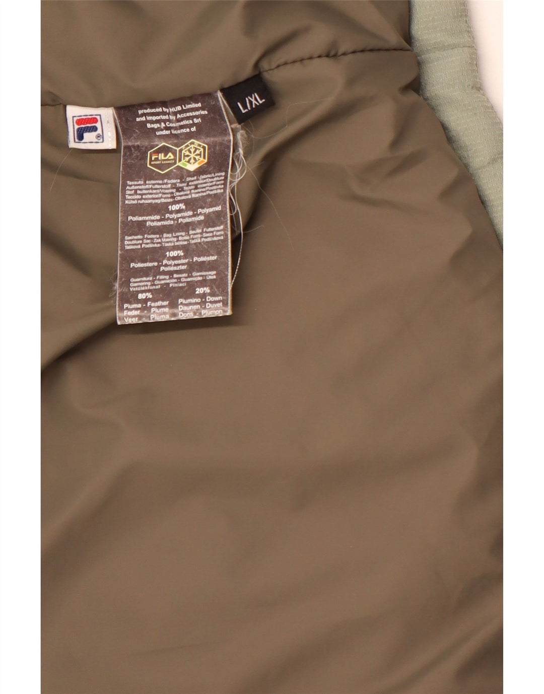 Ανδρικό μπουφάν FILA με επένδυση UK 40 Large Green Polyamide