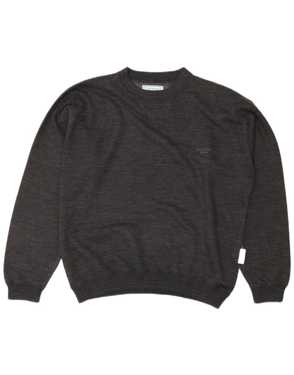 Vintage Ανδρικό Φούτερ Jumper Μεγάλο Γκρι Βαμβακερό