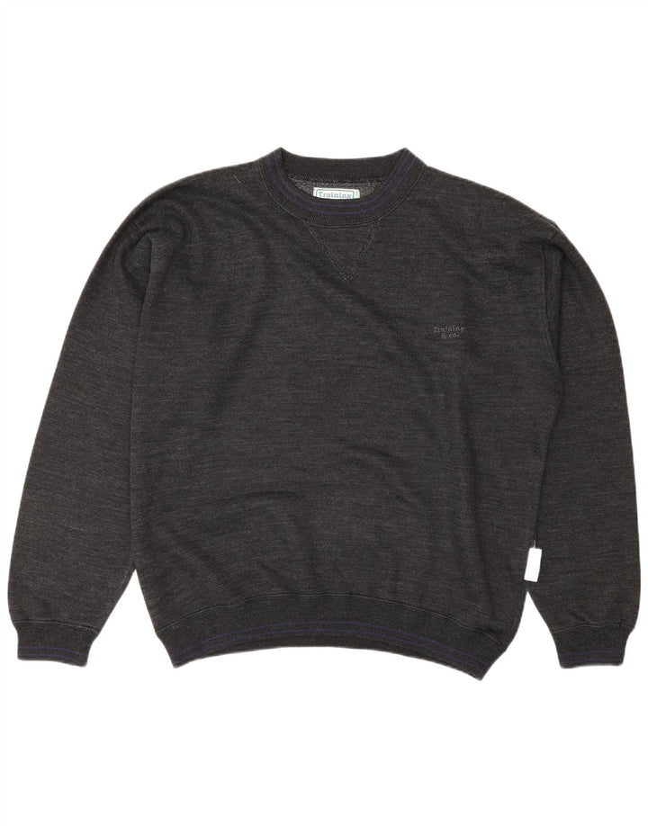 Vintage Ανδρικό Φούτερ Jumper Μεγάλο Γκρι Βαμβακερό