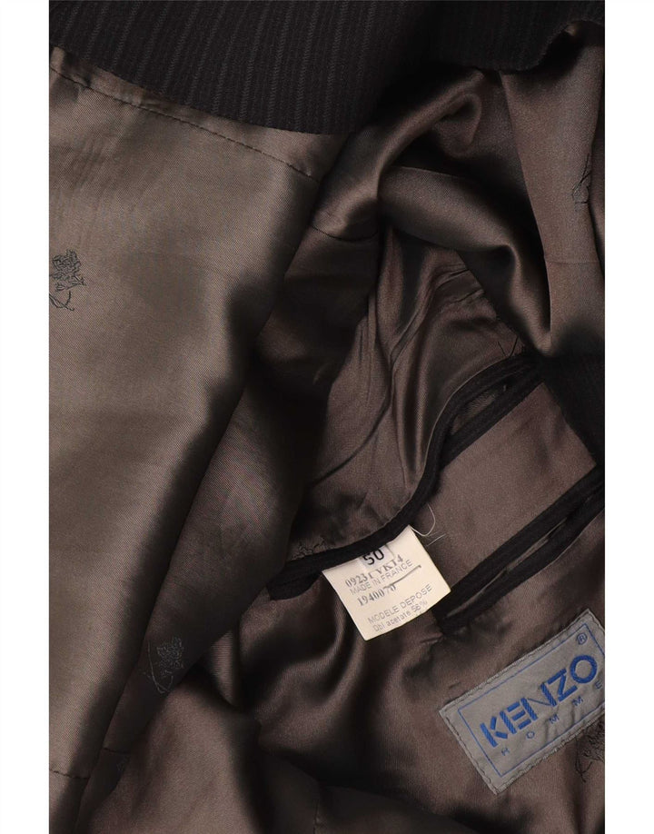 Kenzo Ανδρικό τζάκετ σακάκι με 3 κουμπιά IT 50 μεγάλο μπλε ριγέ οξικό