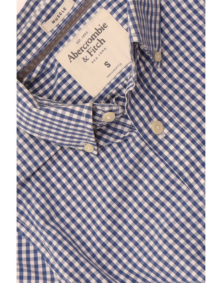 Abercrombie & Fitch Ανδρικό Μυϊκό Πουκάμισο Μικρό Μπλε Gingham