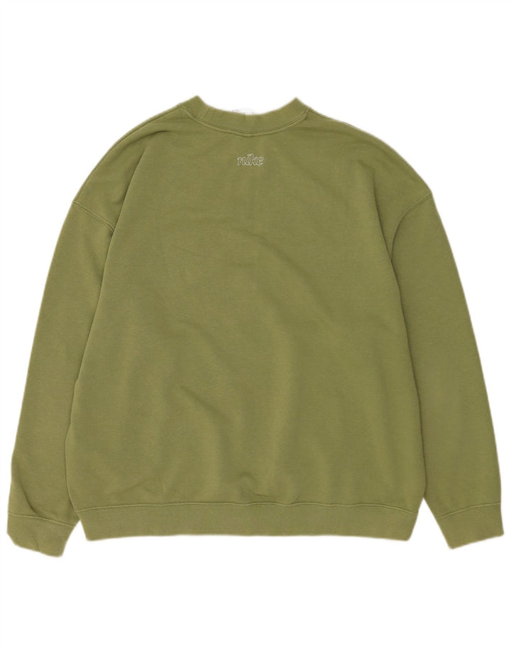 Γυναικεία Nike Dri Fit γραφική μπλούζα μεγάλου μεγέθους Jumper UK 14 Μεσαίο πράσινο