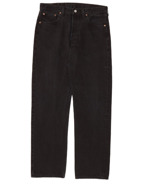 LEVI'S Ανδρικό τζιν 501 ίσιο W34 L34 Μαύρο βαμβακερό