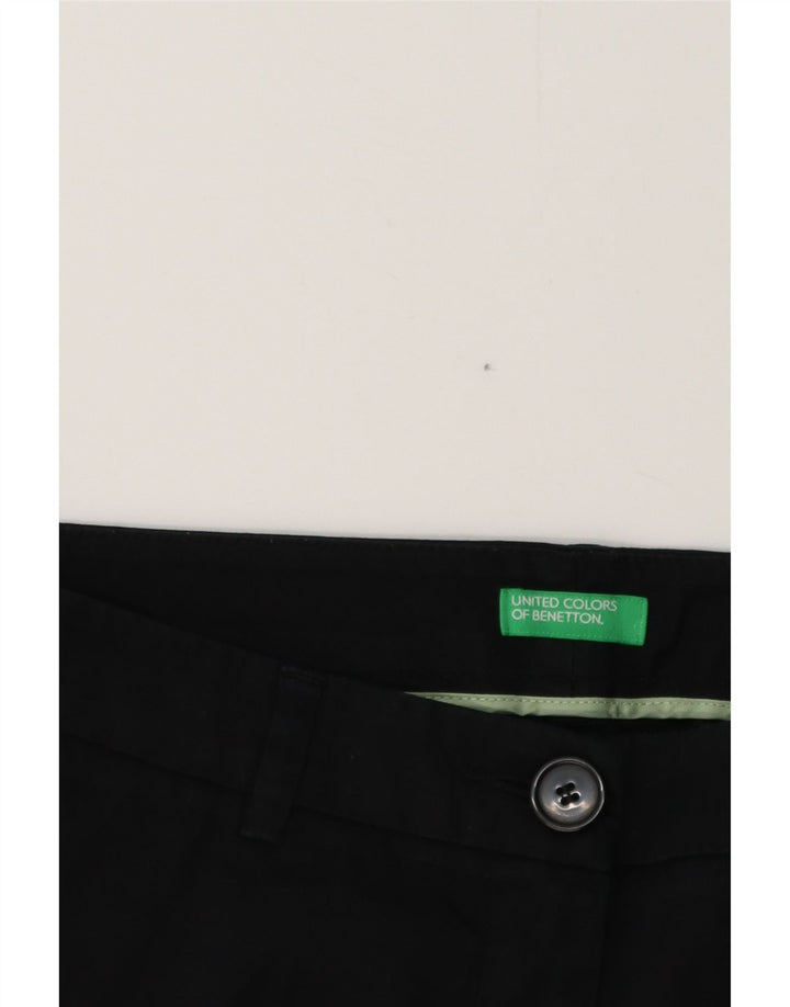 BENETTON Womens Straight Chino Trousers W32 L30  Black