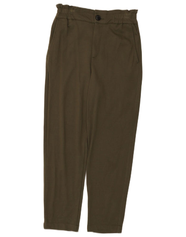 Zara γυναικείο ψηλόμεσο κωνικό παντελόνι Chino XS W24 L25 Khaki Viscose