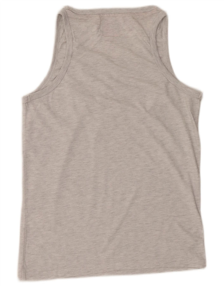 SUPERDRY Ανδρικό γιλέκο Osaka γραφικό μπλουζάκι μικρό γκρι βαμβακερό