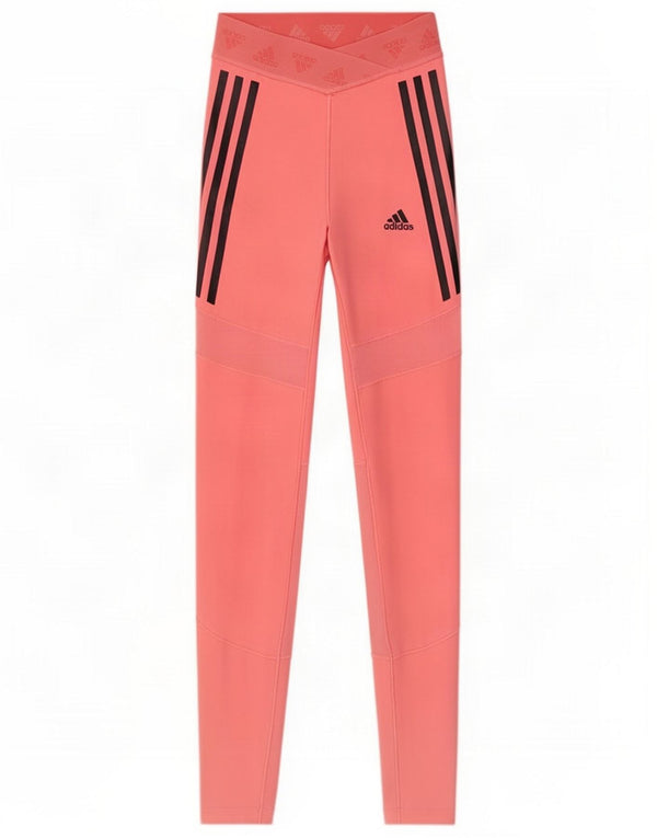 Adidas Womens Aeroready Graphic κολάν UK 4/6 XS Pink Polyester