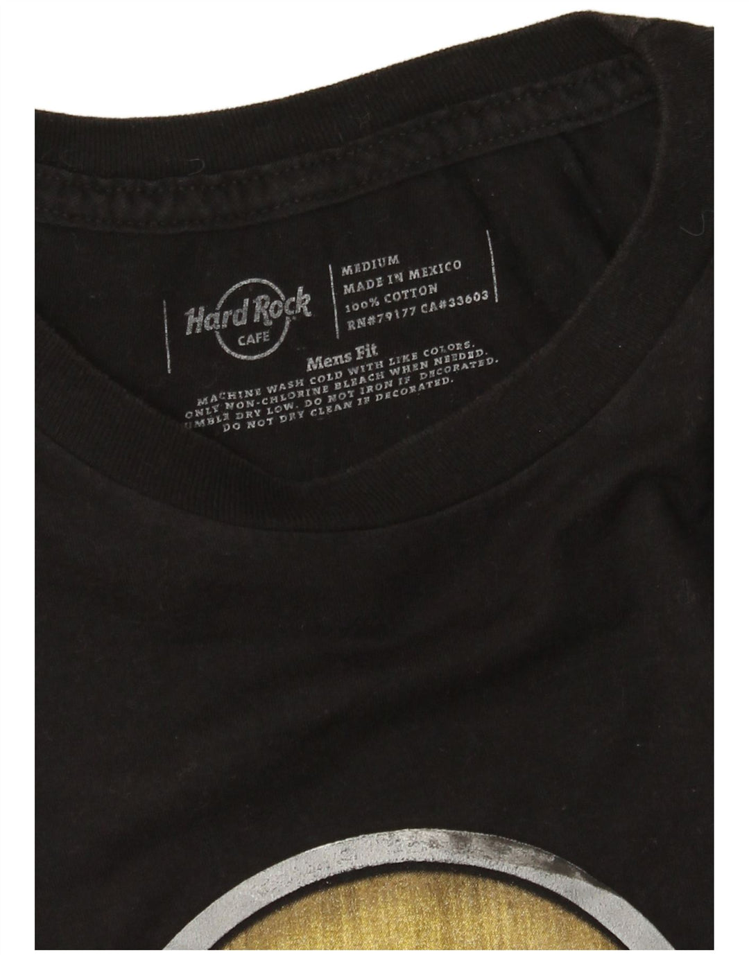 Hard Rock Cafe Ανδρικό T-Shirt με γραφικά Hollywood Top Μεσαίο μαύρο βαμβακερό