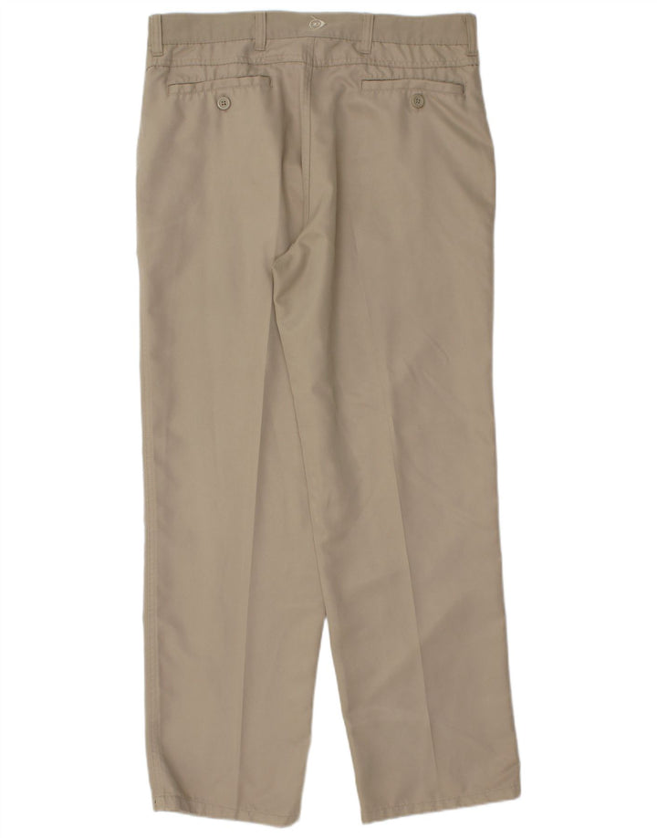 Ανδρικό παντελόνι Chino με καρφίτσες DUNLOP W34 L31 Μπεζ πολυεστέρας