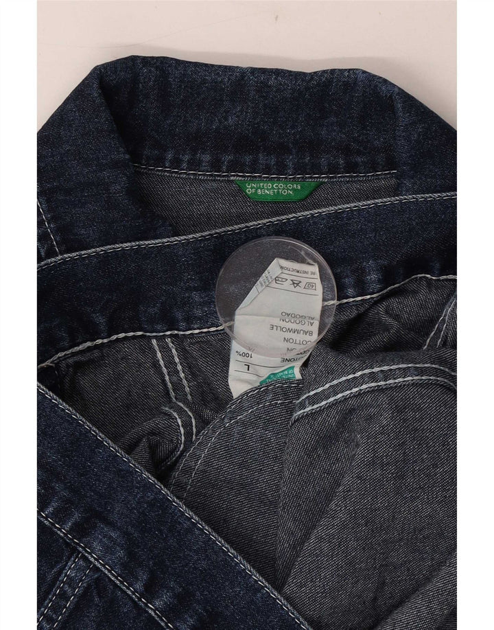Benetton Γυναικείο Τζιν Μπουφάν UK 40 Μεγάλο Μπλε Βαμβακερό