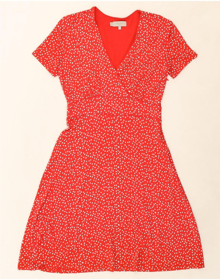 HOBBS Womens A-Line Dress UK 10 Small Red Polka Dot Vintage Hobbs and Second-Hand Hobbs from Messina Hembry 