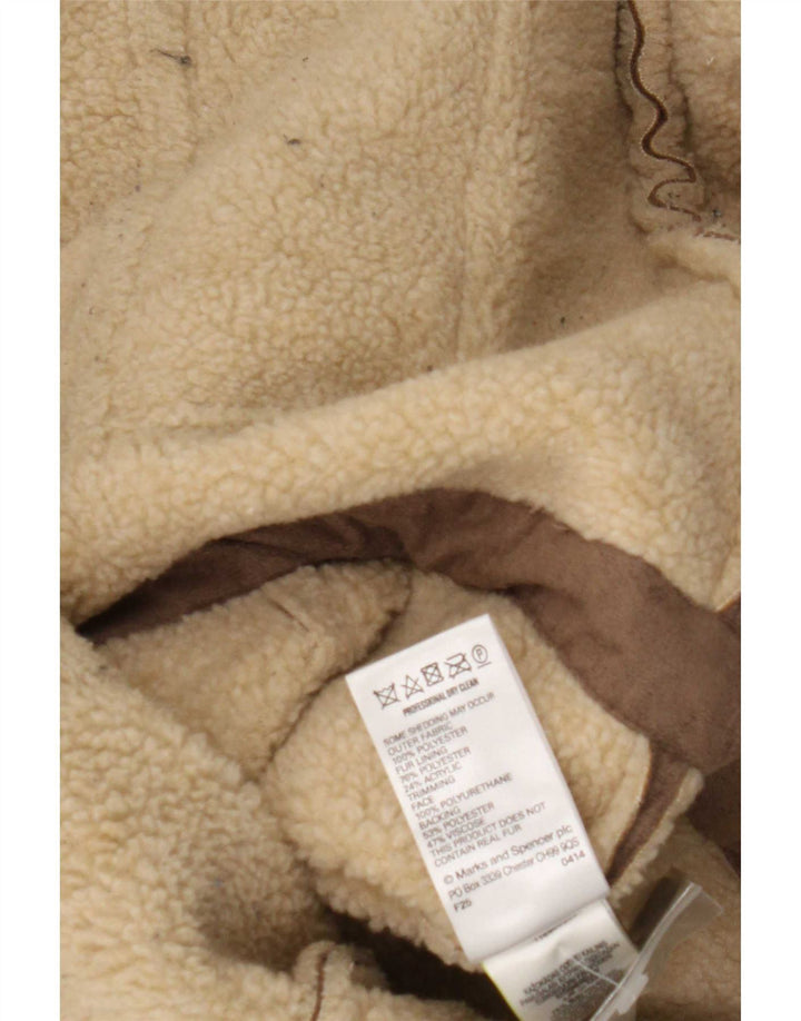 Marks & Spencer Γυναικείο μπουφάν Sherpa UK 16 Large Brown Polyester