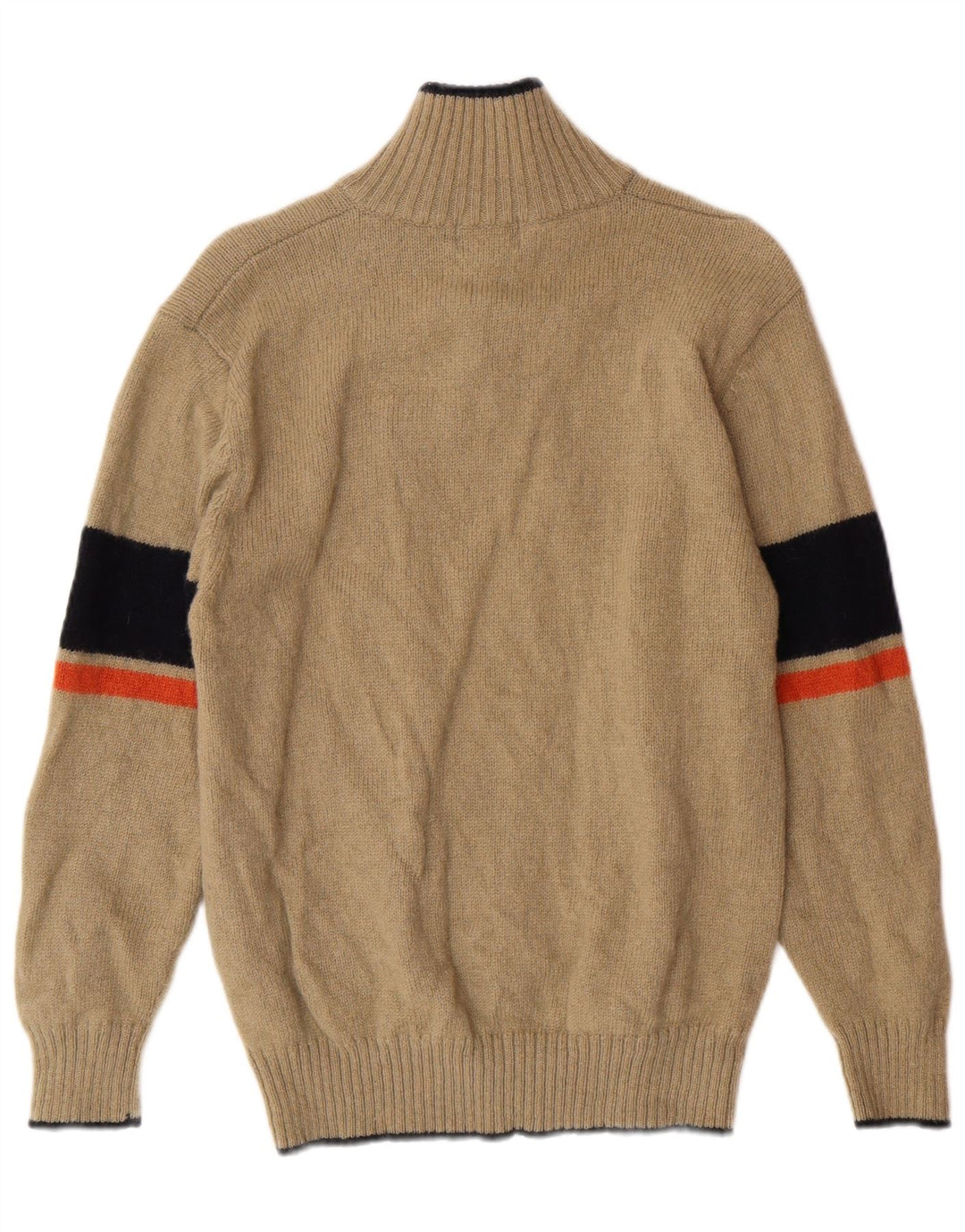 Kappa γυναικείο πουλόβερ με φερμουάρ, μεσαίο μπεζ ριγέ μαλλί Classic