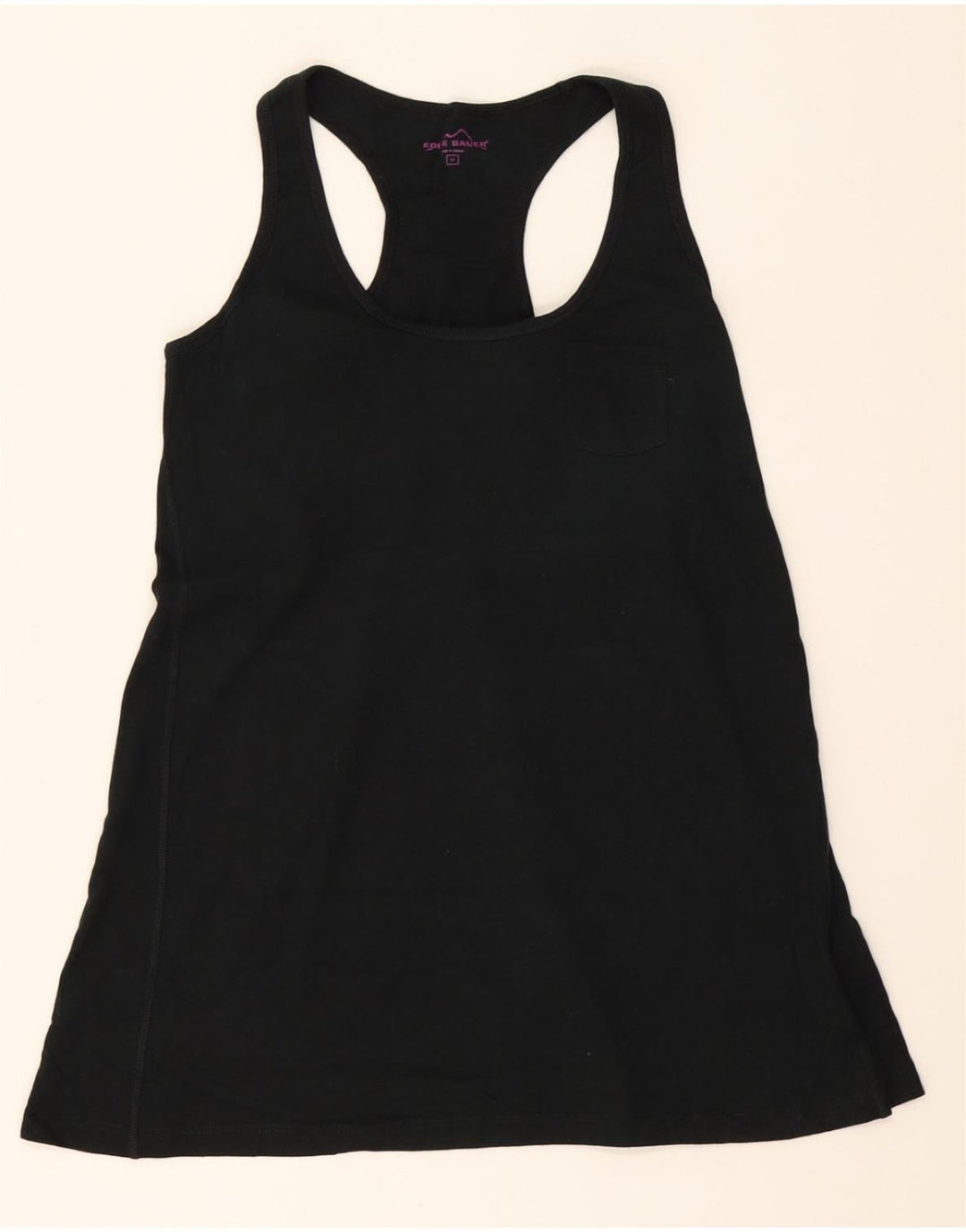 EDDIE BAUER Womens Vest Top UK 12 Medium Black Cotton Vintage Eddie Bauer and Second-Hand Eddie Bauer from Messina Hembry 