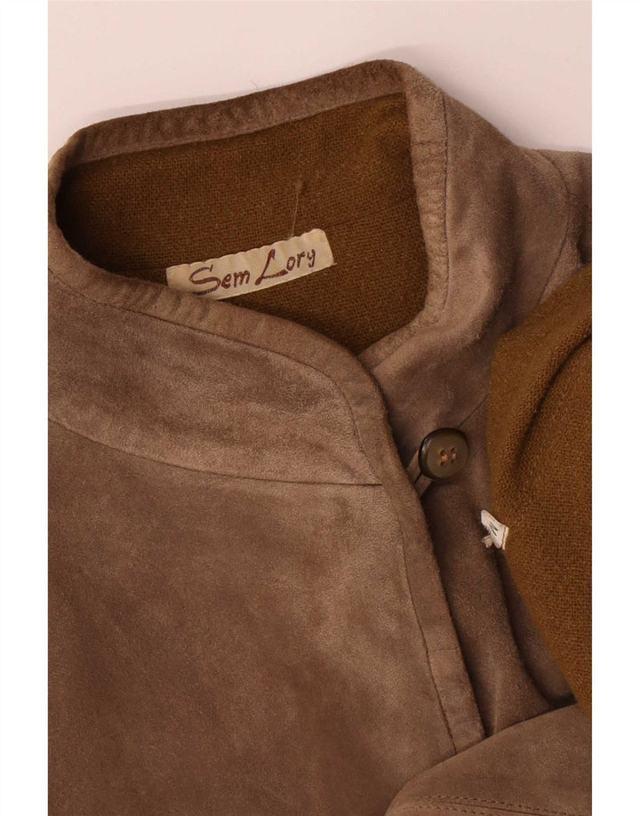 Vintage Γυναικείο Σουέντ Πανωφόρι UK 14 Medium Beige