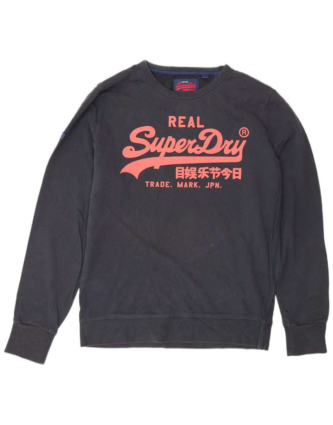 Ανδρικό γραφικό φούτερ Superdry Jumper XL Navy Blue Cotton