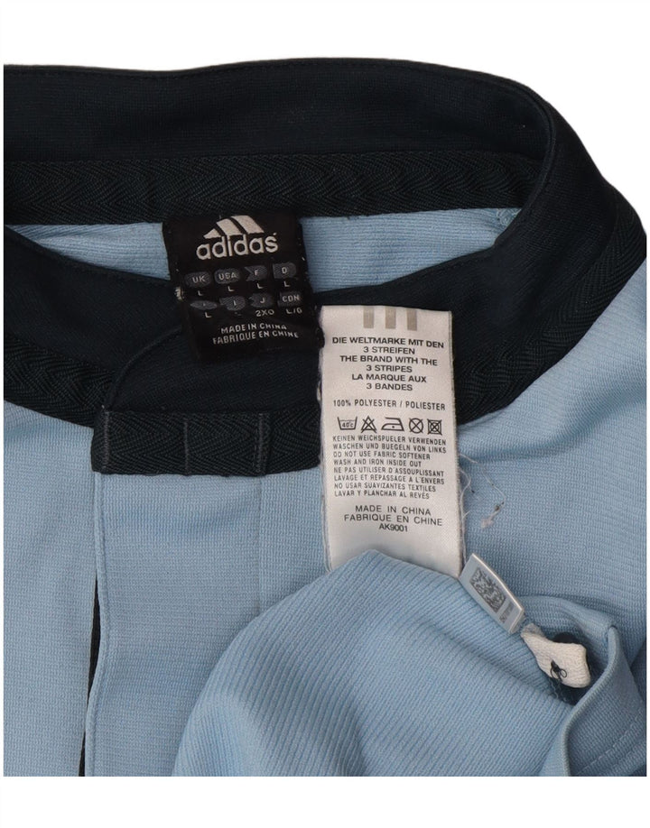Ανδρικό πουκάμισο πόλο της Adidas με μεγάλο μπλε χρώμα πολυεστέρα
