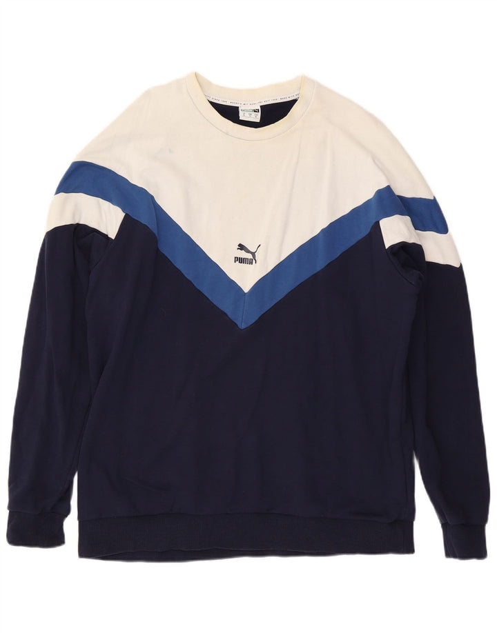 Ανδρικό φούτερ Puma Jumper XL Navy Blue Colourblock