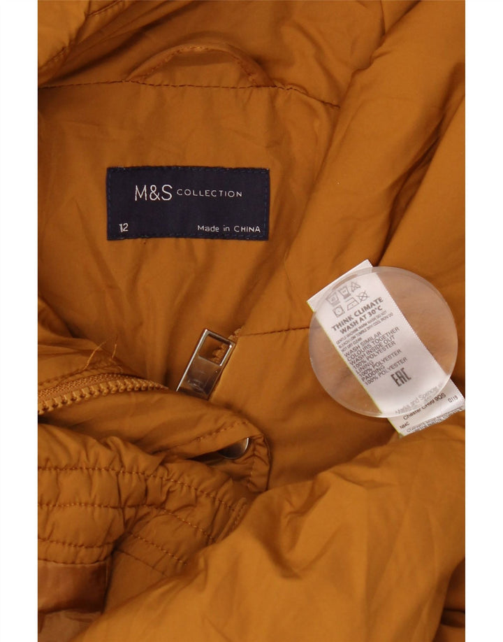 Marks & Spencer Γυναικείο μπουφάν με κουκούλα UK 12 μεσαίου κίτρινου πολυεστέρα