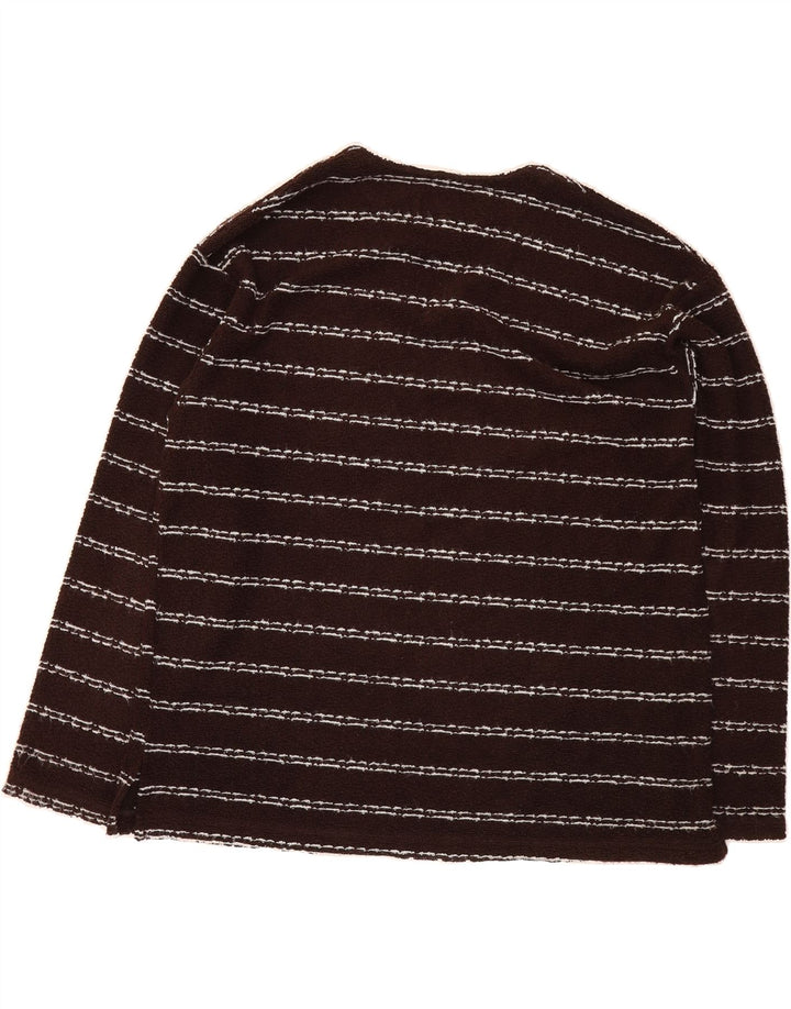 MAX Womens Oversized V-Neck Jumper Sweater UK 18 XL Brown Striped Vintage Max and Second-Hand Max from Messina Hembry 