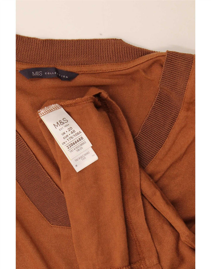 Marks & Spencer Γυναικεία Μπλούζα Τοπ UK 20 2XL Καφέ βισκόζη
