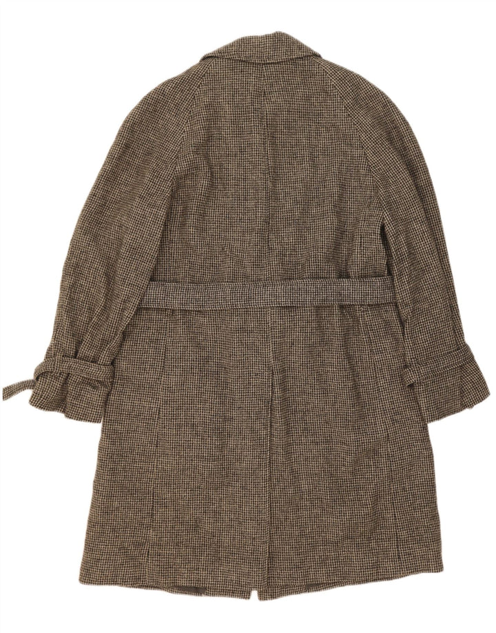 Vintage Ανδρικό Πανωφόρι UK 38 Μέτριο Γκρι Check Virgin Wool