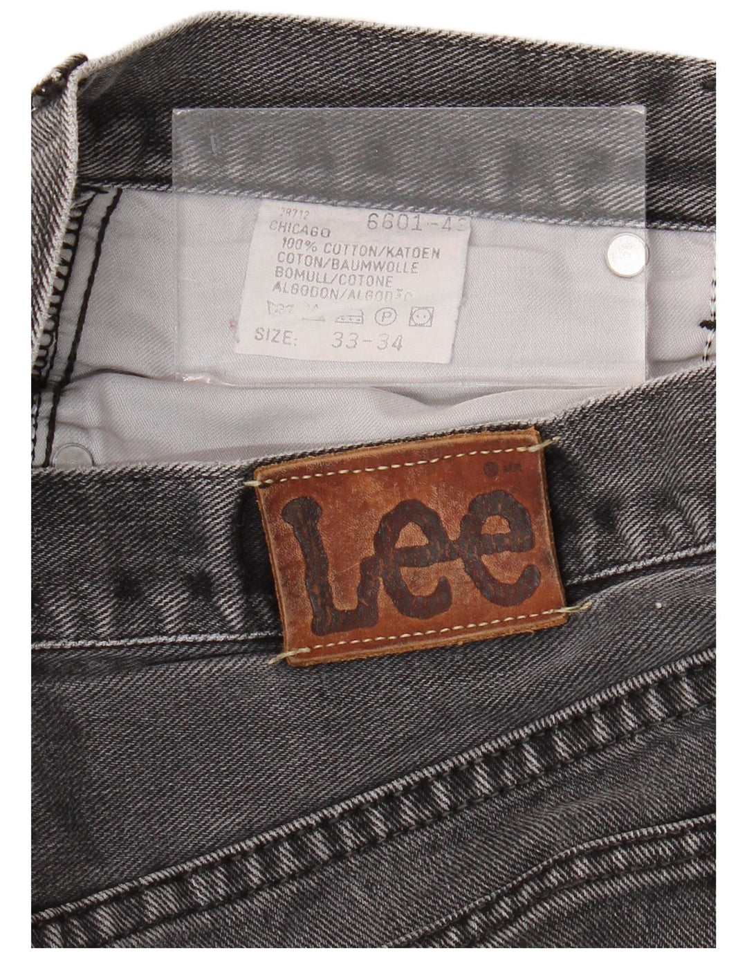 LEE Ανδρικό Chicago Straight Jeans W33 L29 Γκρι βαμβακερό
