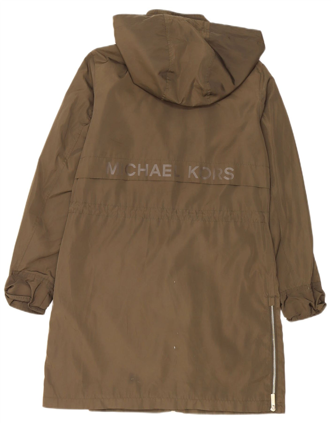Michael Kors Γυναικείο Μπουφάν Parka με κουκούλα μεγάλου μεγέθους γραφικό UK 10 Small Khaki
