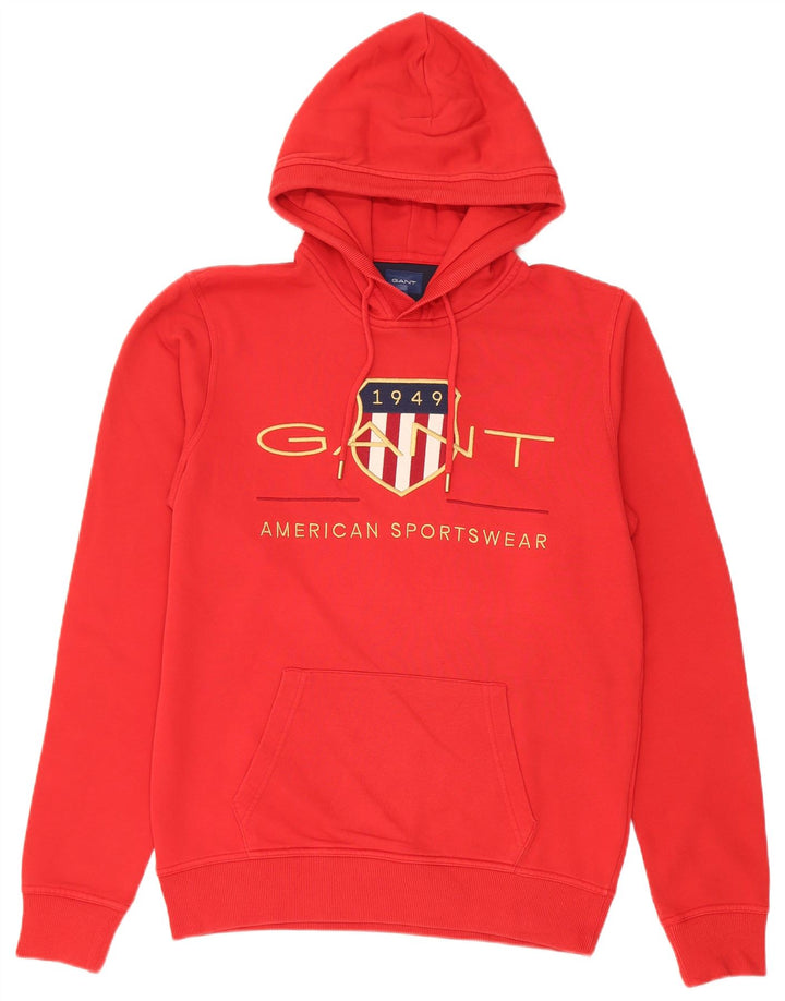 Ανδρικό Gant Graphic Hoodie Jumper Μεσαίο κόκκινο βαμβακερό