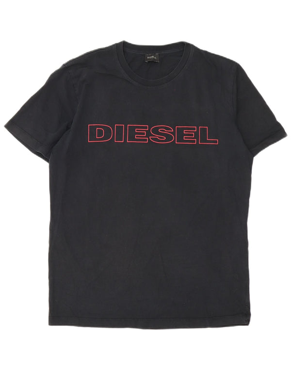 Ανδρικό γραφικό T-Shirt Diesel Top XL Μαύρο βαμβακερό
